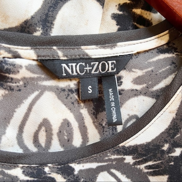 NIC + ZOE Sleeveless Bright Idea Print Dress in Brown and Cream Size Small - Picture 10 of 13